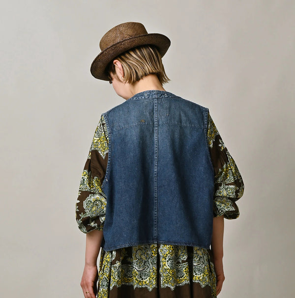 9.4oz Denim 908 Ocean Hunting Vest Tan