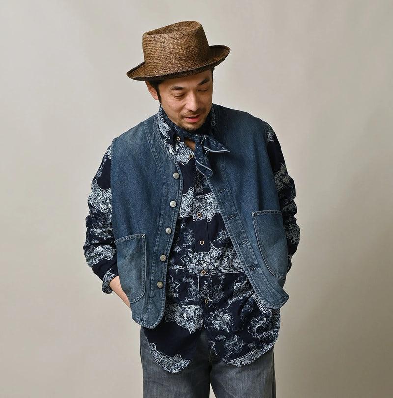 9.4oz Denim 908 Ocean Hunting Vest Tan - Image 7