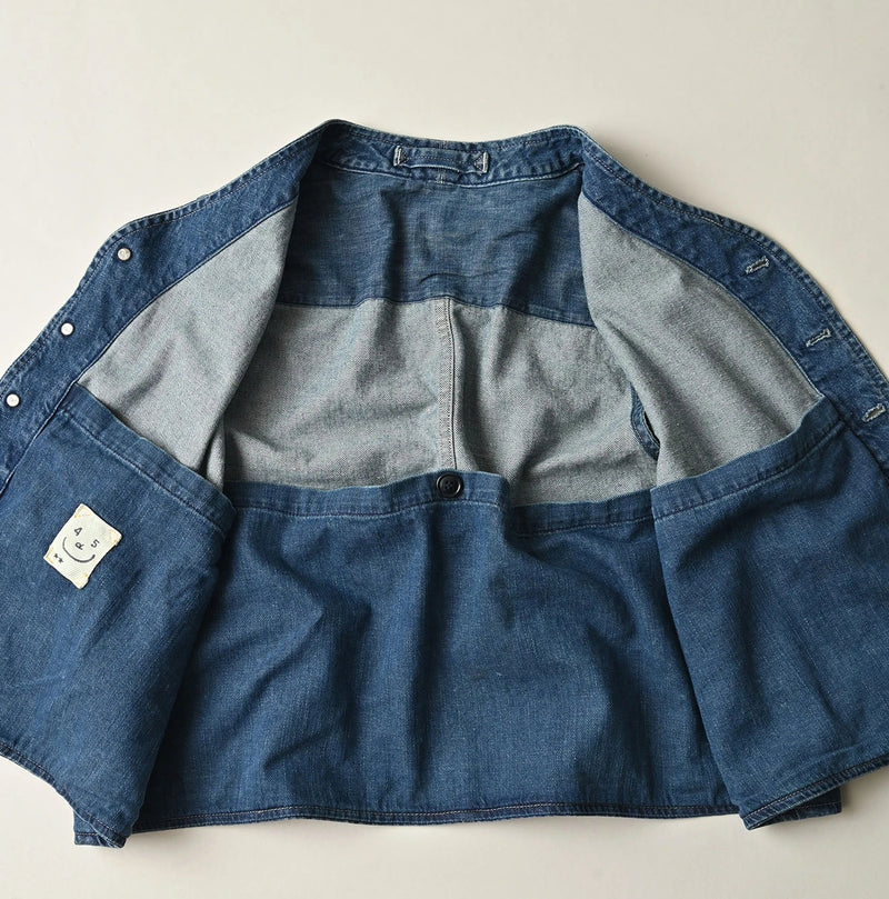 9.4oz Denim 908 Ocean Hunting Vest Tan - Image 19