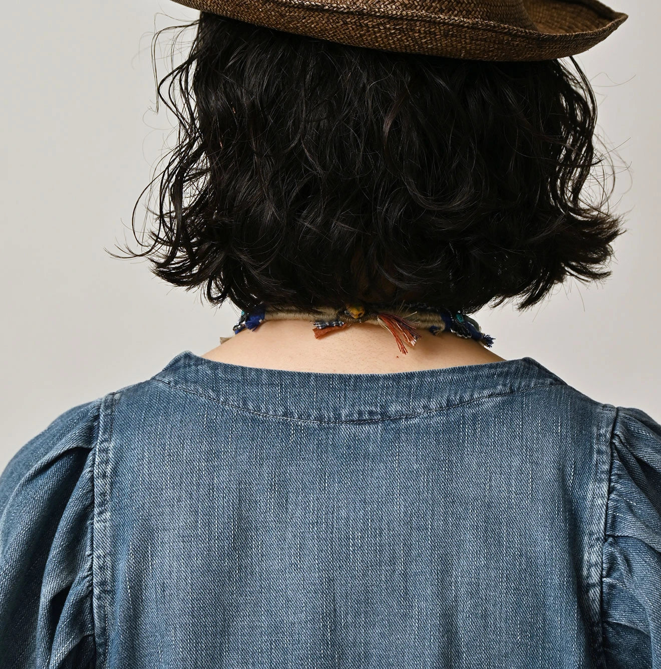 45R 45 Petit Denim Puff Sleeve Blouse Distressed - Image 7