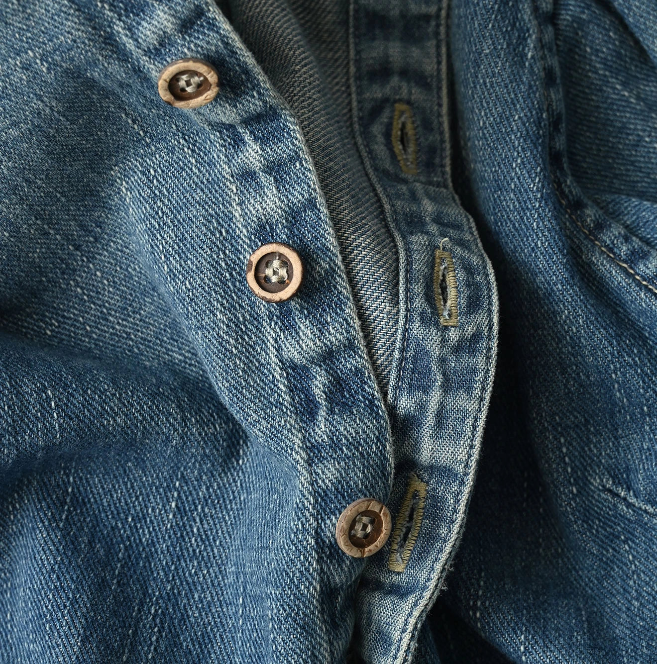 45R 45 Petit Denim Puff Sleeve Blouse Distressed - Image 12