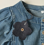 45R 45 Petit Denim Puff Sleeve Blouse Distressed
