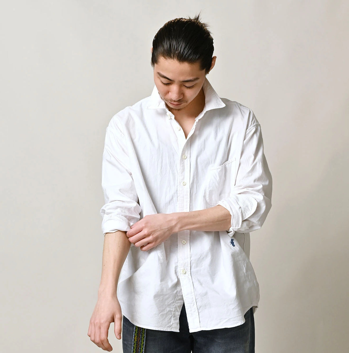 45R 504-Oxford 908 Gingham Ocean Shirt