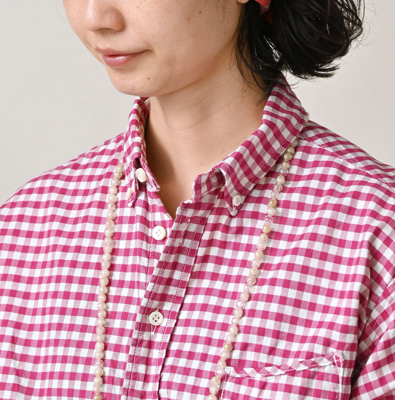 504-Oxford 908 Gingham Ocean Shirt | 45R Official Online Store
