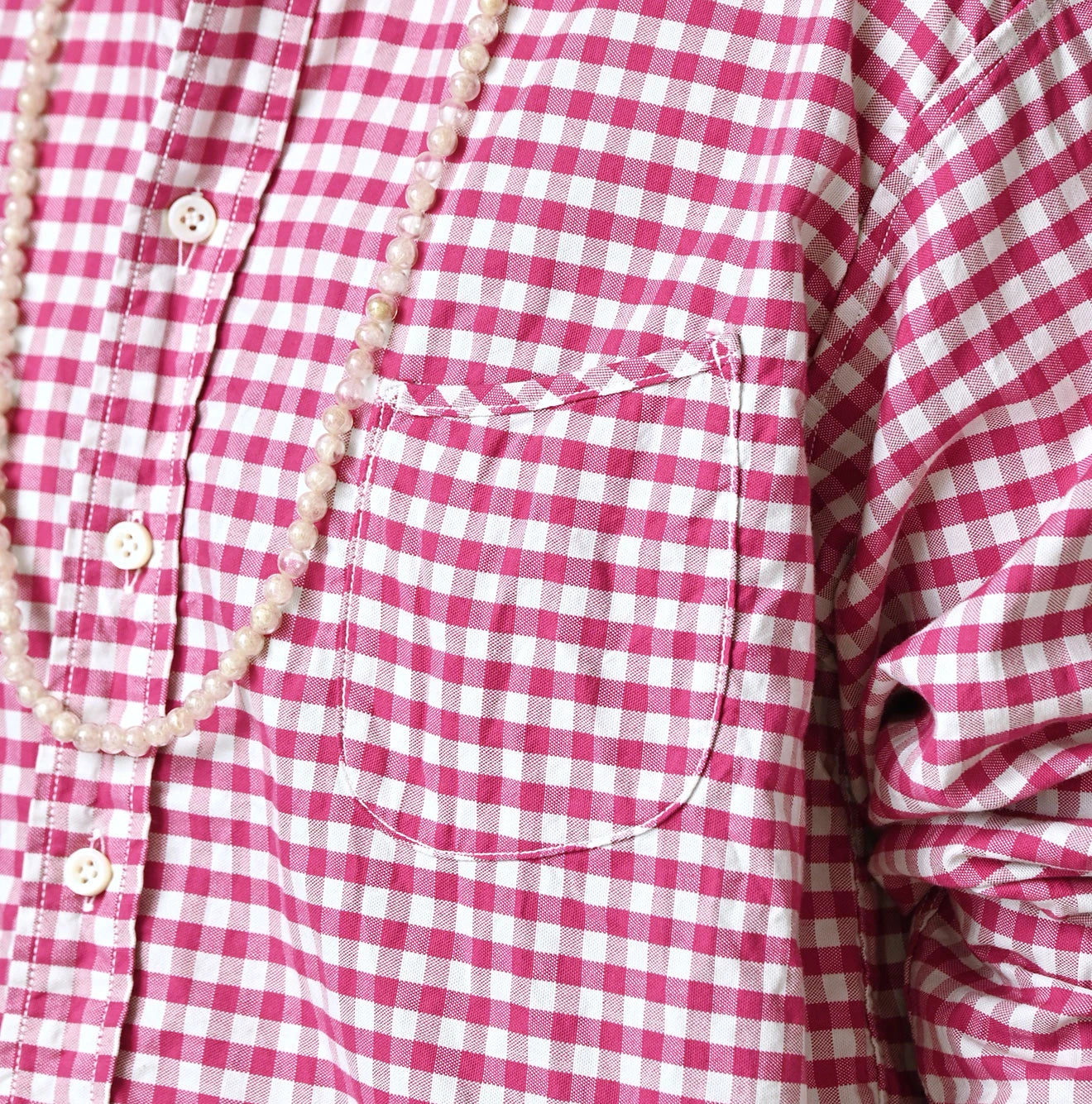 504-Oxford 908 Gingham Ocean Shirt | 45R Official Online Store