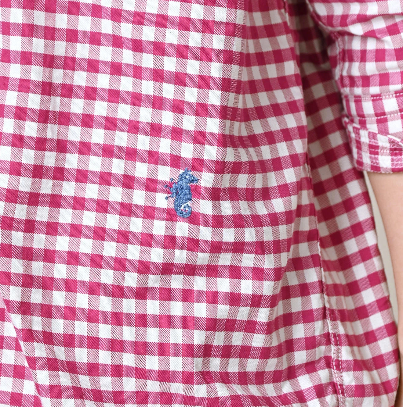 45R 504-Oxford 908 Gingham Ocean Shirt - Image 14