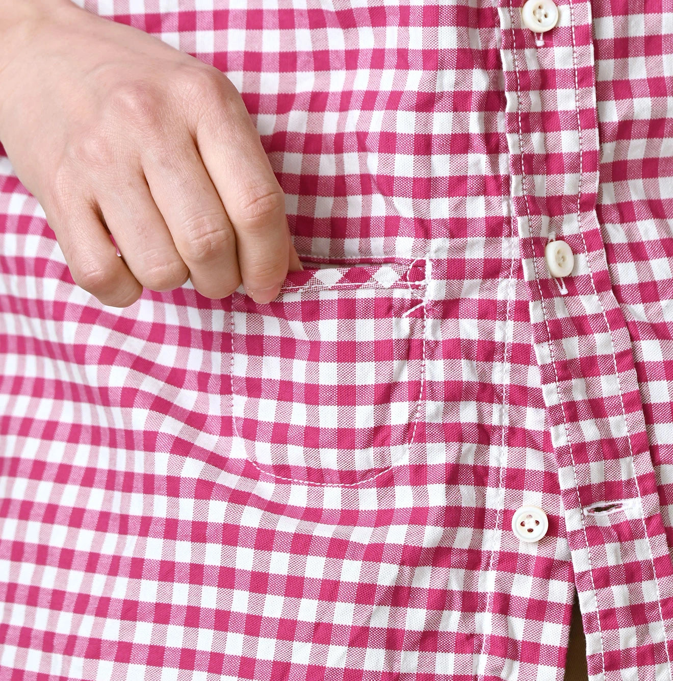 45R 504-Oxford 908 Gingham Ocean Shirt - Image 15