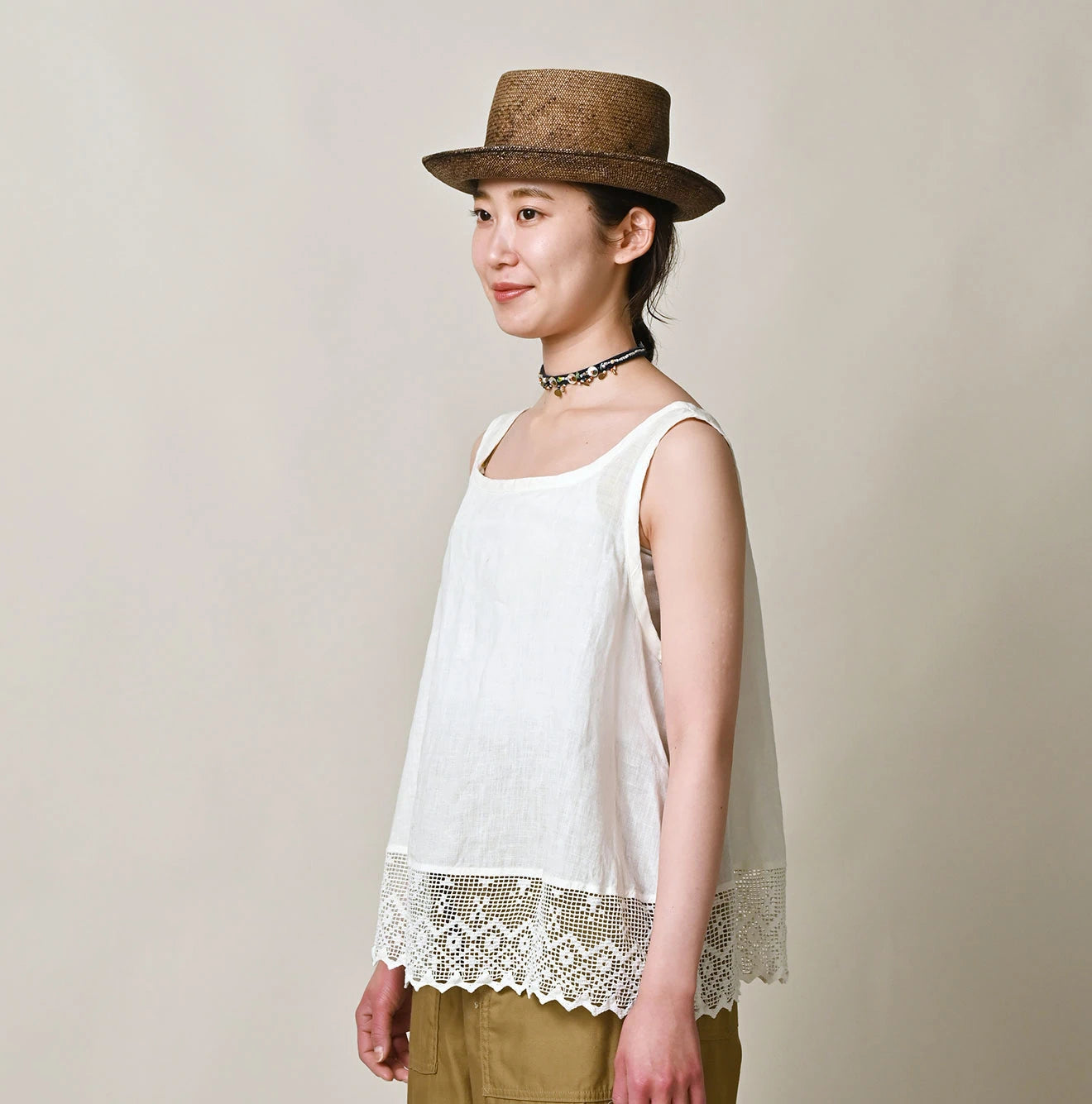 45R Linen Lace Flare Camisole - Image 4