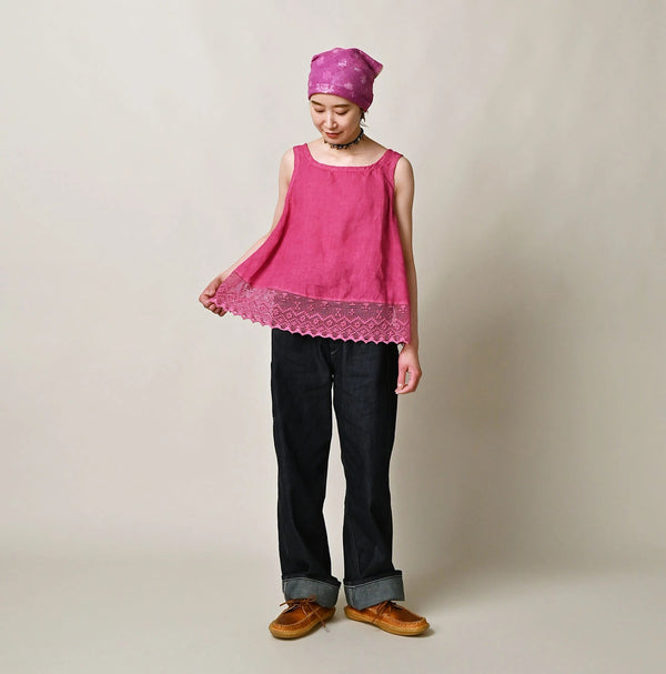 45R Linen Lace Flare Camisole (Plant-Based Dye)