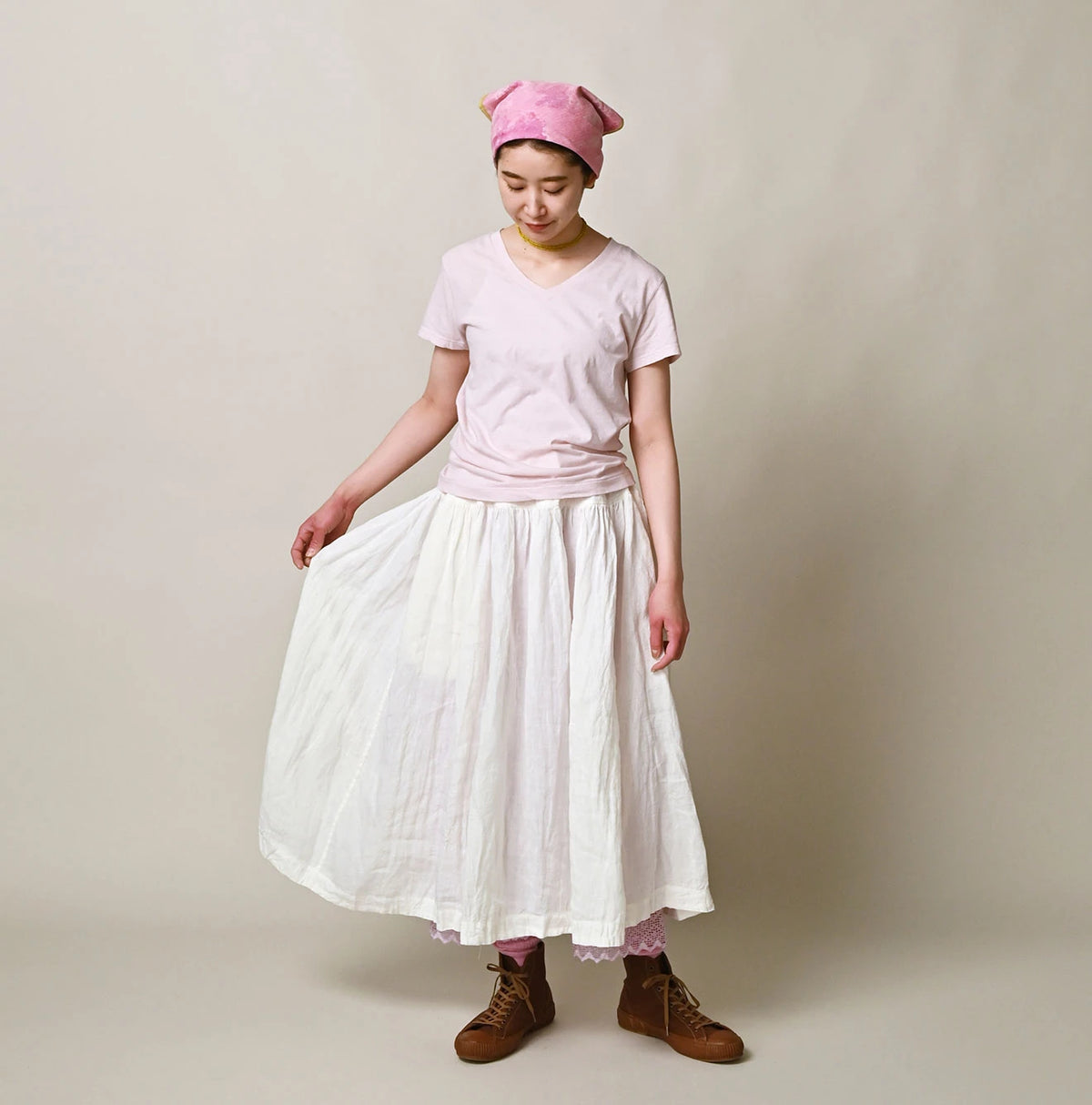 45R Linen Easy Gathered Skirt