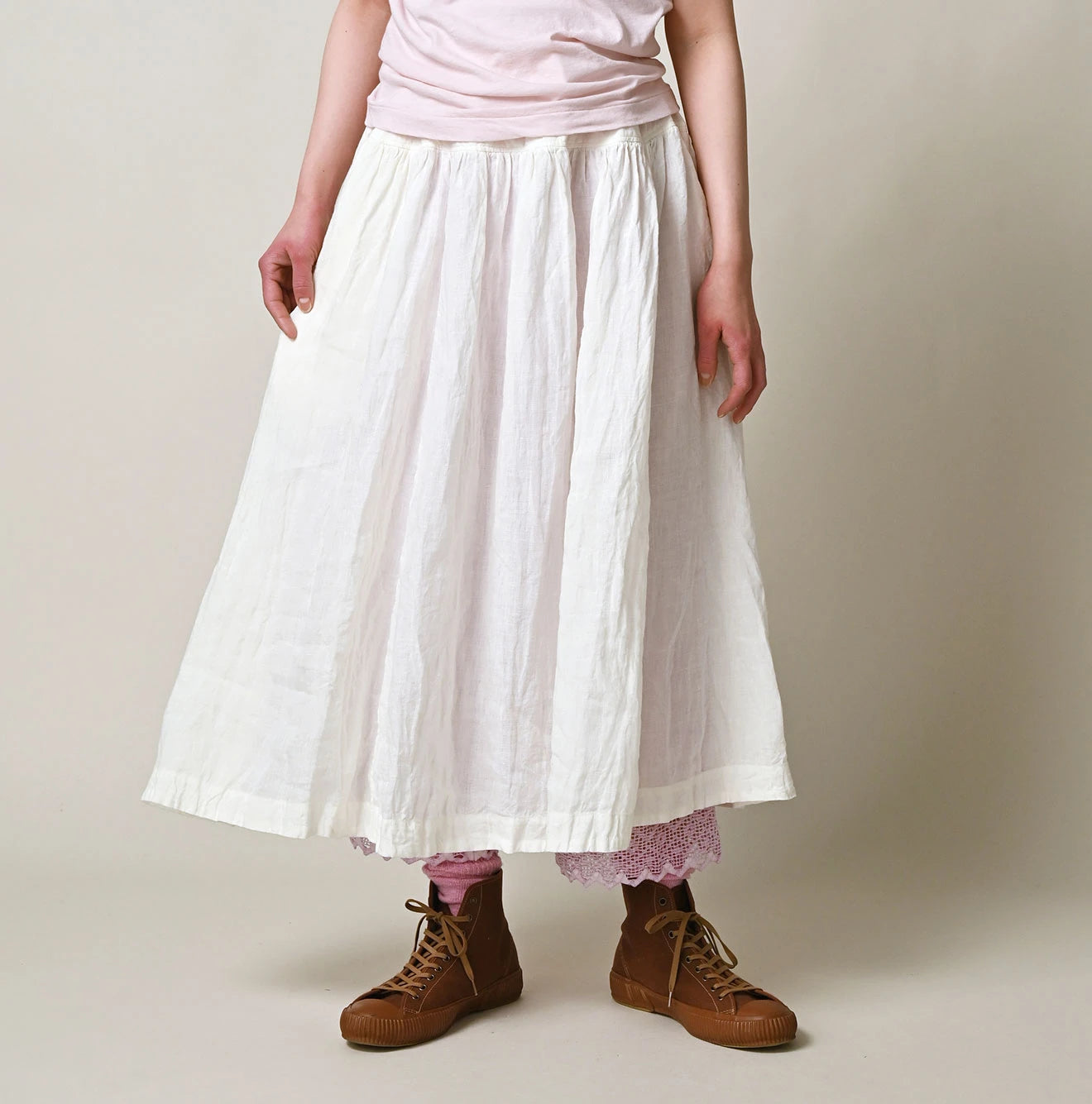 45R Linen Easy Gathered Skirt - Image 3