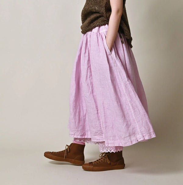 45R Linen Easy Gathered Skirt (Plant-Based Dye)
