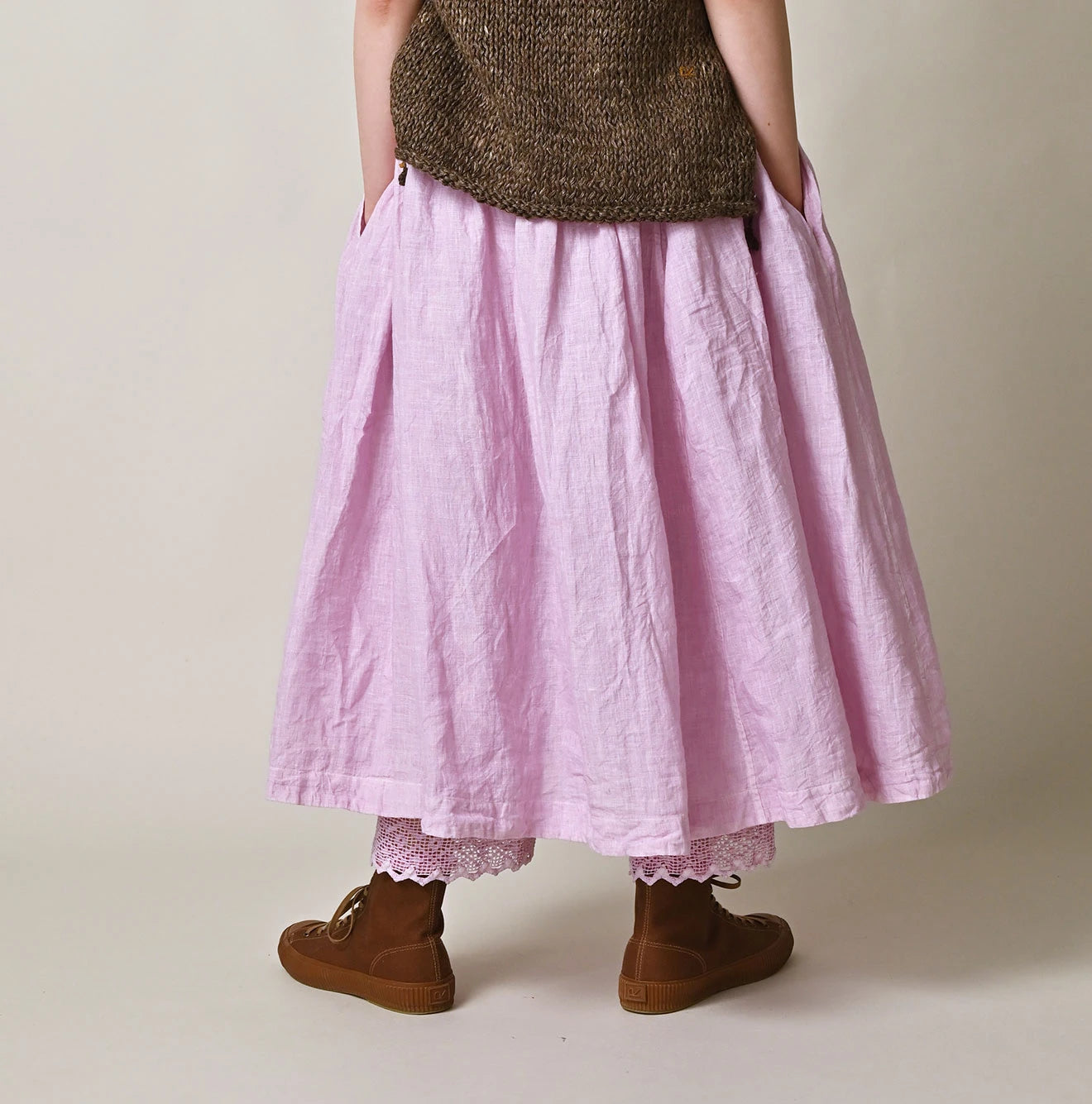 45R Linen Easy Gathered Skirt (Plant-Based Dye) - Image 7
