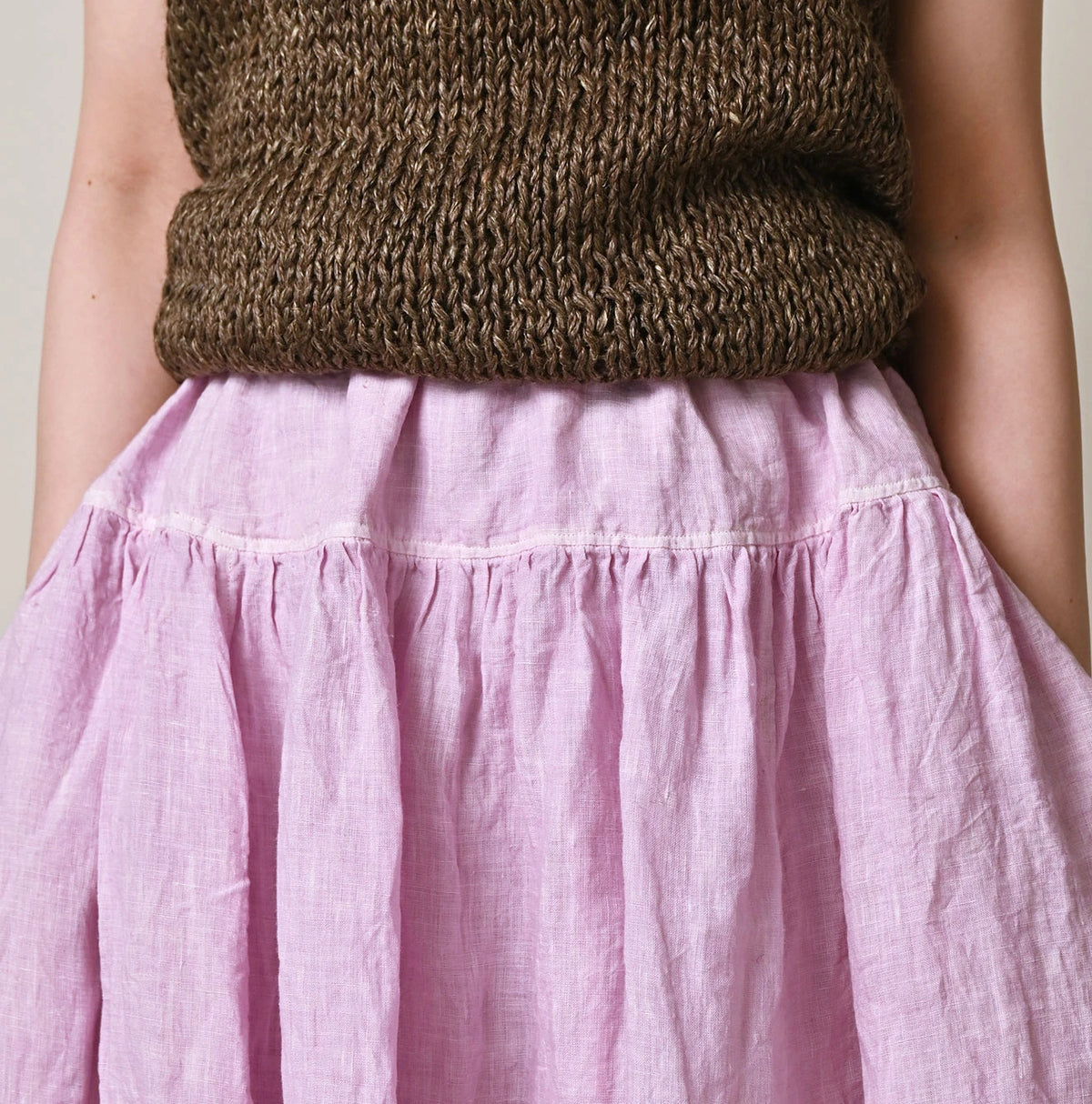 45R Linen Easy Gathered Skirt (Plant-Based Dye)
