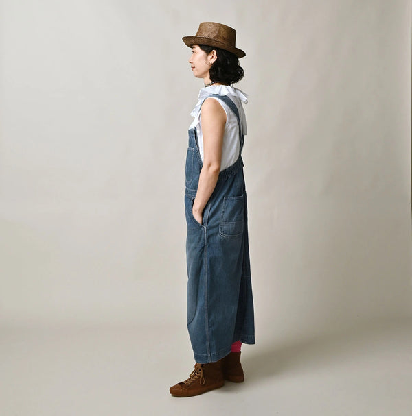 45R Mugihiko Denim Over Skirt Tan