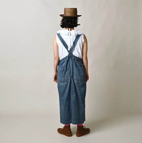 45R Mugihiko Denim Over Skirt Tan