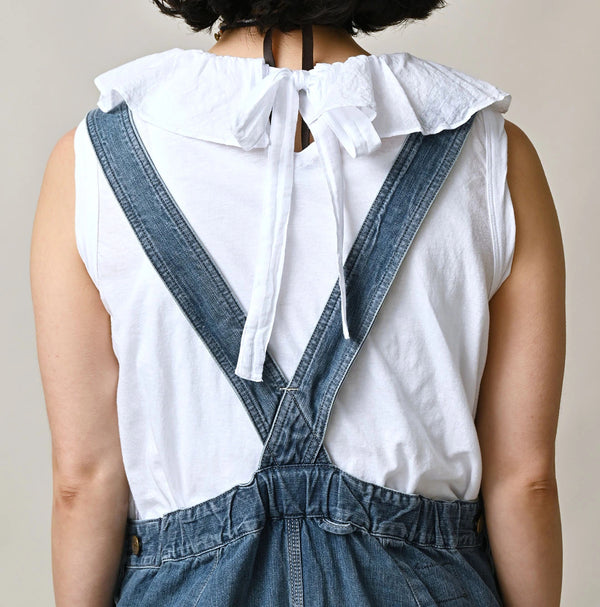 45R Mugihiko Denim Over Skirt Tan