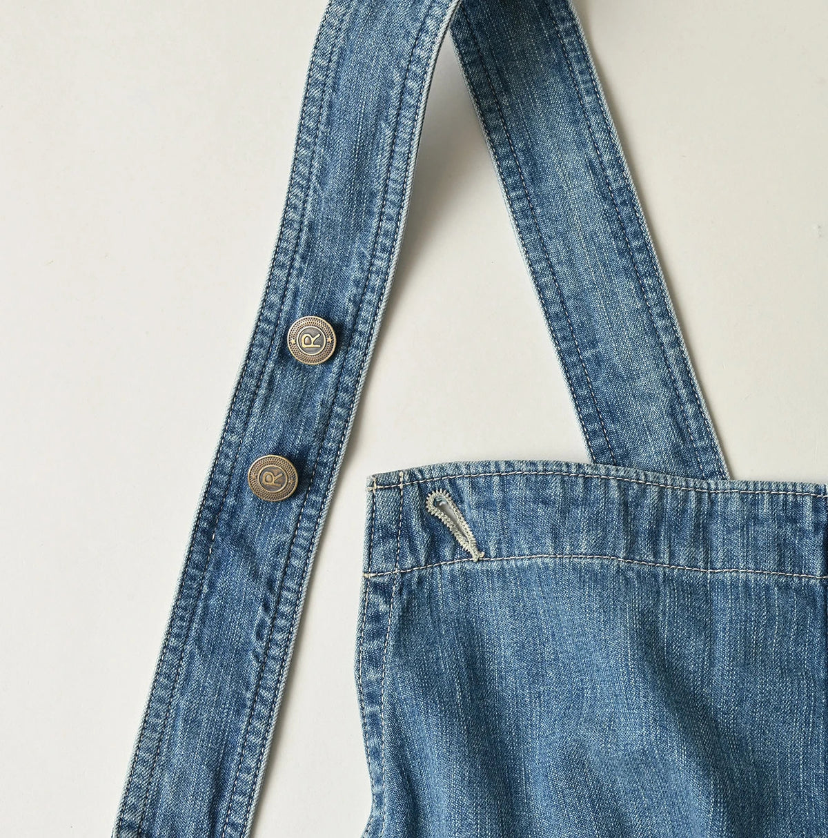 45R Mugihiko Denim Over Skirt Tan