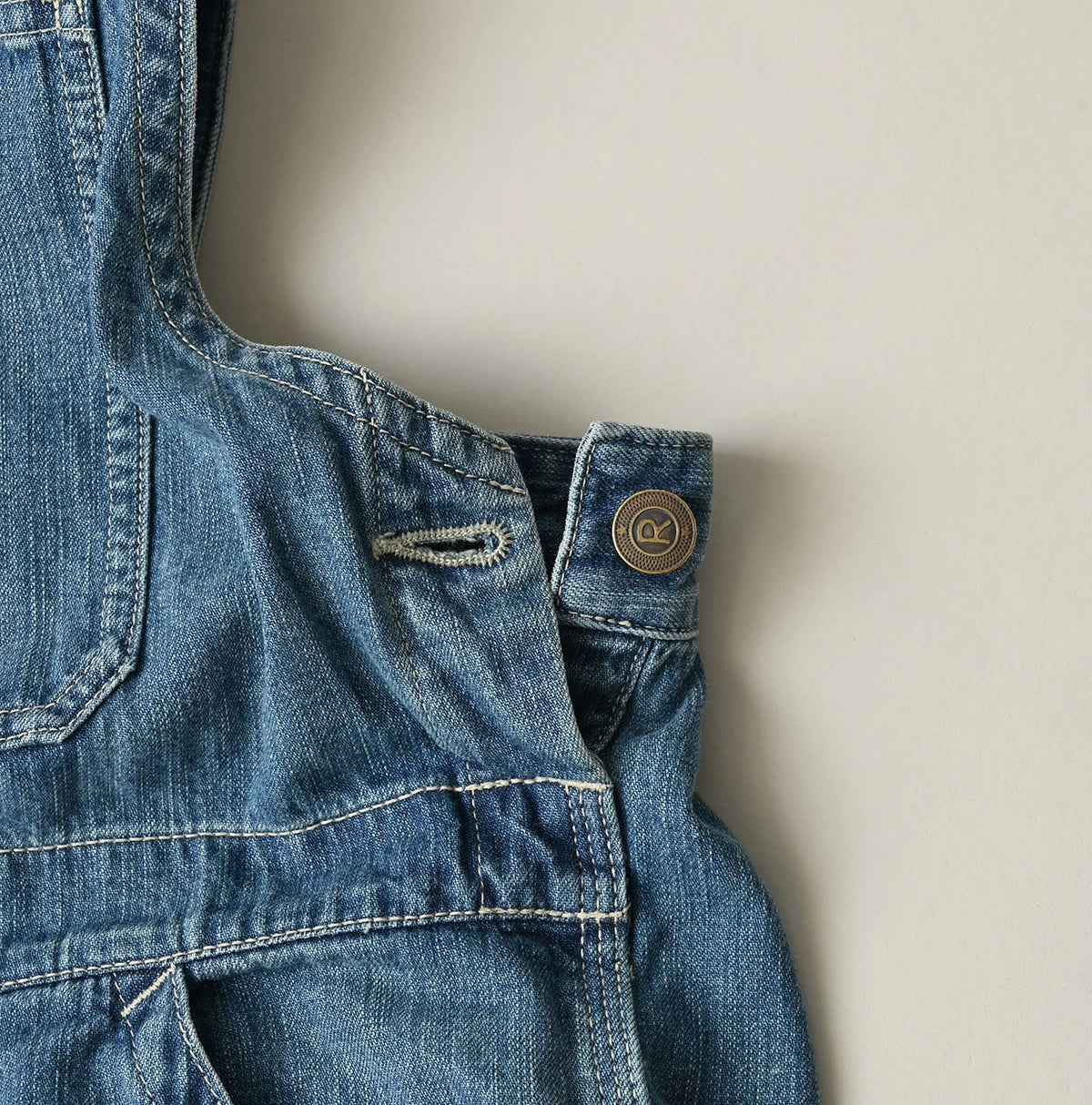 45R Mugihiko Denim Over Skirt Tan