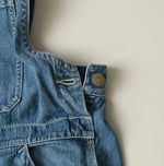 45R Mugihiko Denim Over Skirt Tan