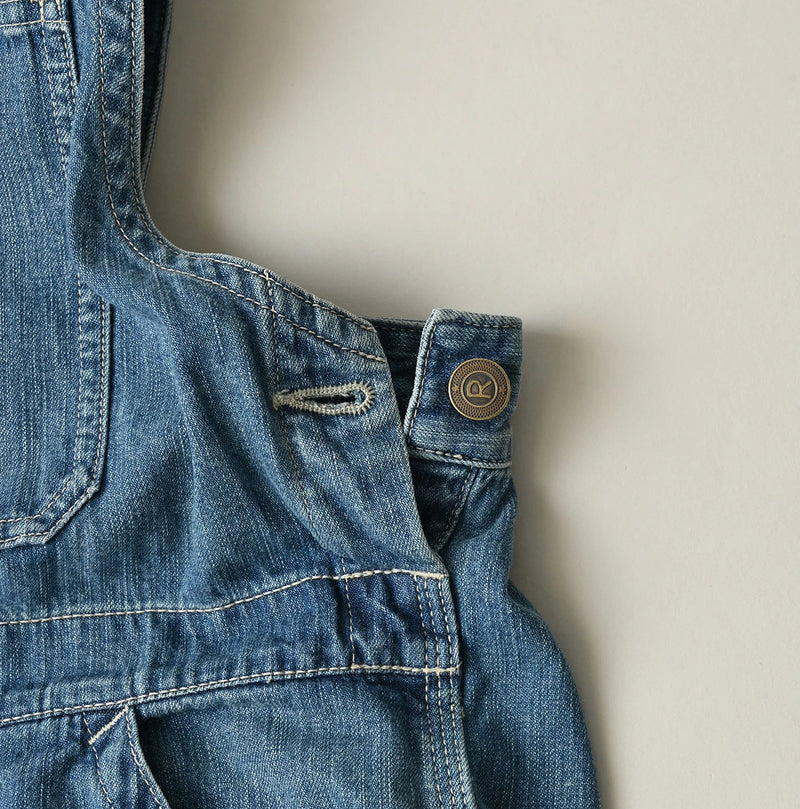 45R Mugihiko Denim Over Skirt Tan - Image 13