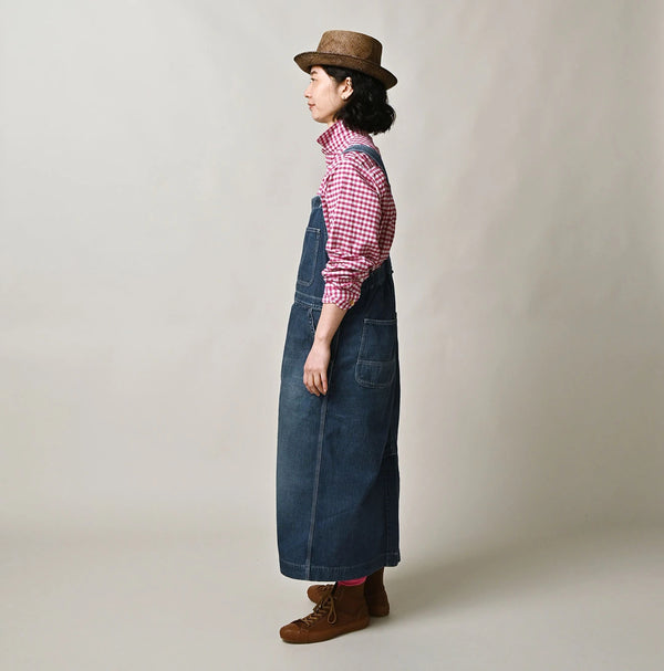 45R Mugihiko Denim Over Skirt Zyu