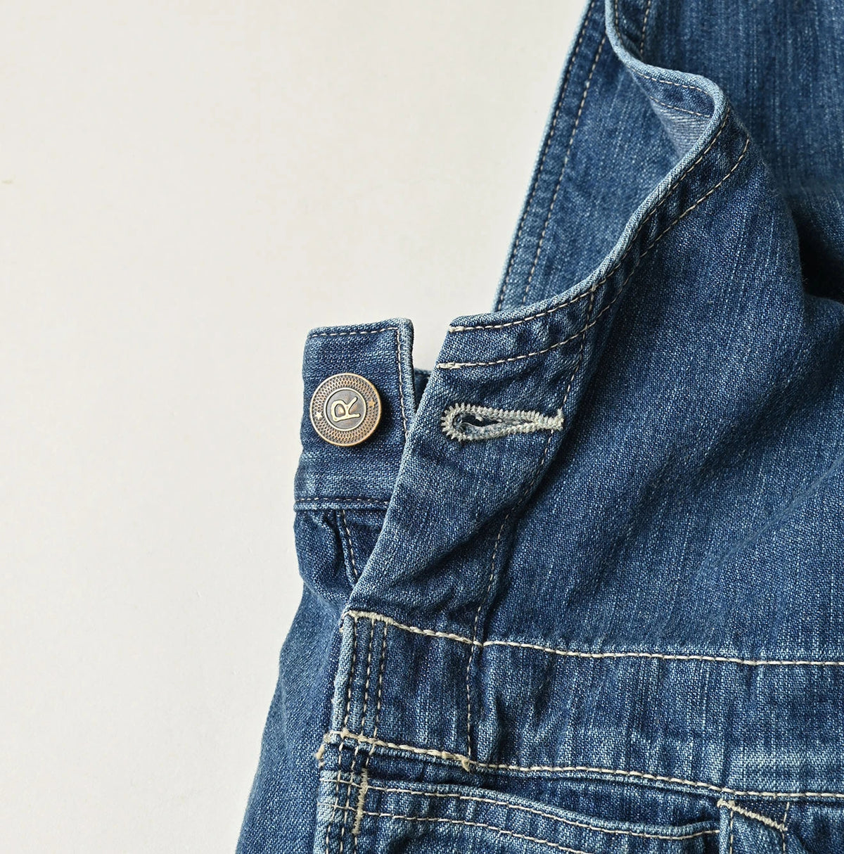 45R Mugihiko Denim Over Skirt Zyu