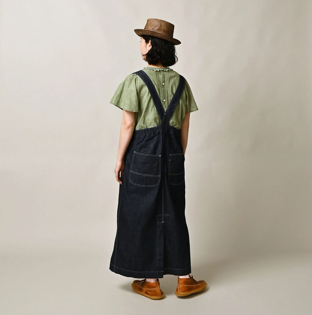 45R Mugihiko Denim Over Skirt Nou