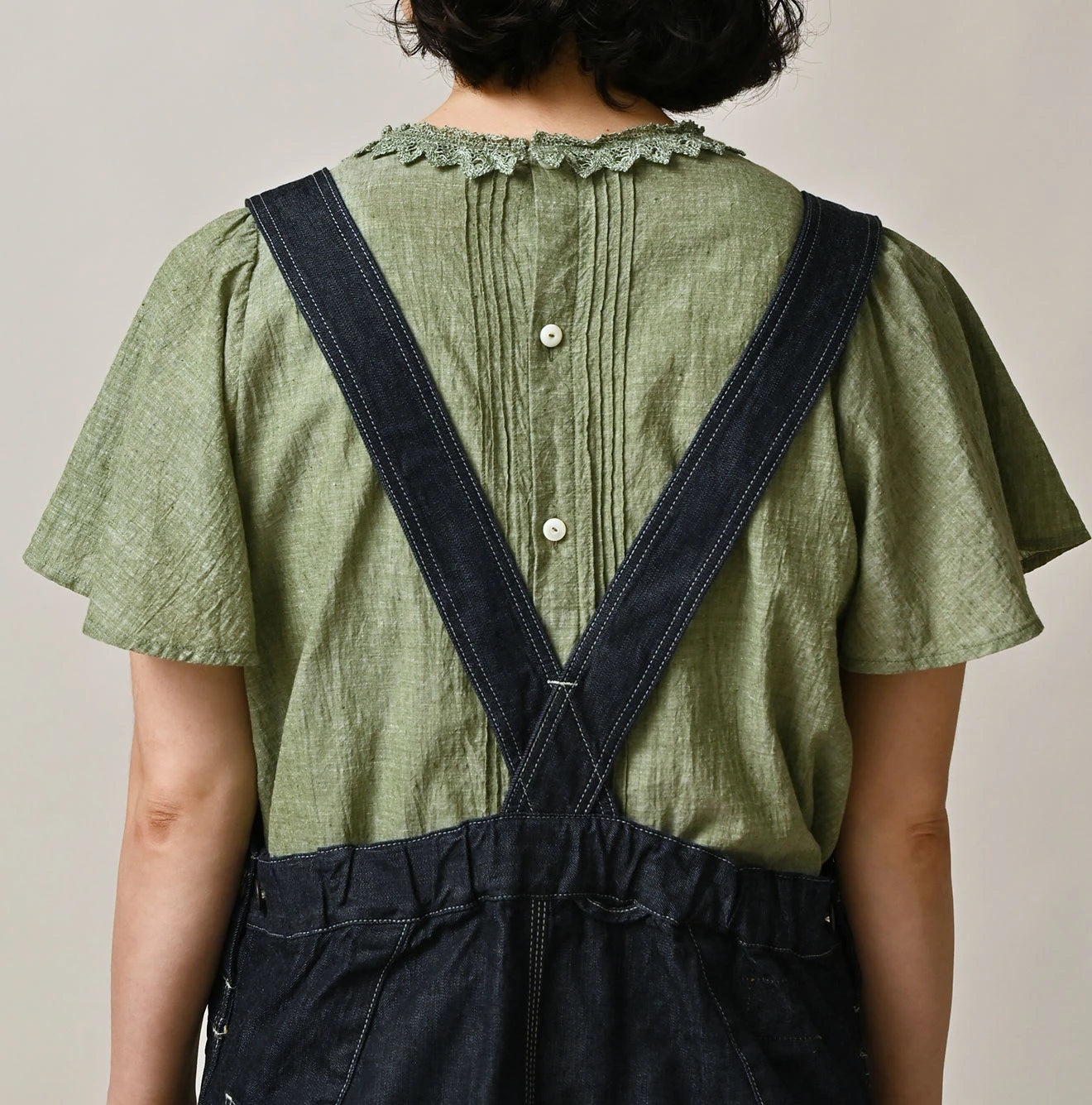 45R Mugihiko Denim Over Skirt Nou - Image 7
