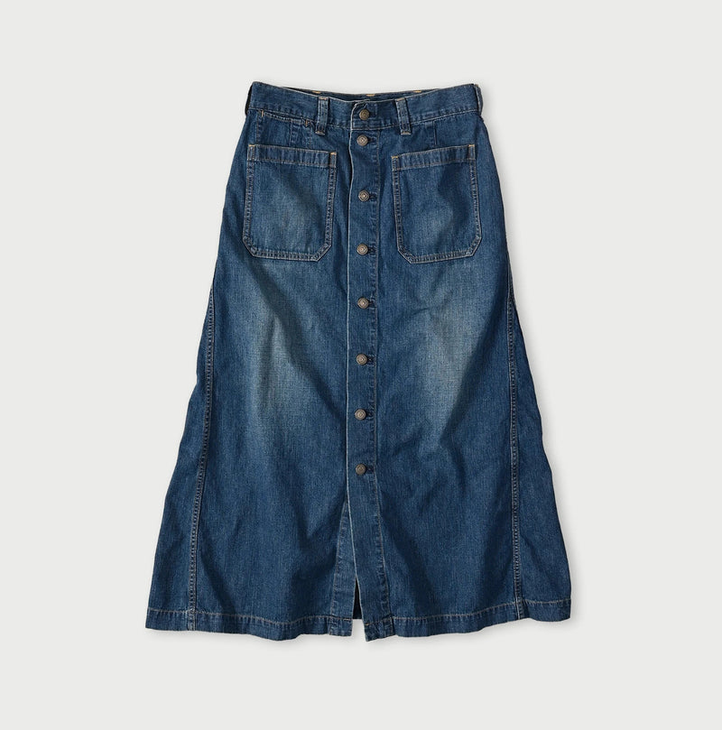 45R Mugihiko Denim Bell Skirt Zyu - Image 1