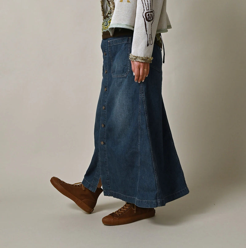 45R Mugihiko Denim Bell Skirt Zyu - Image 5