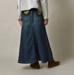 45R Mugihiko Denim Bell Skirt Zyu