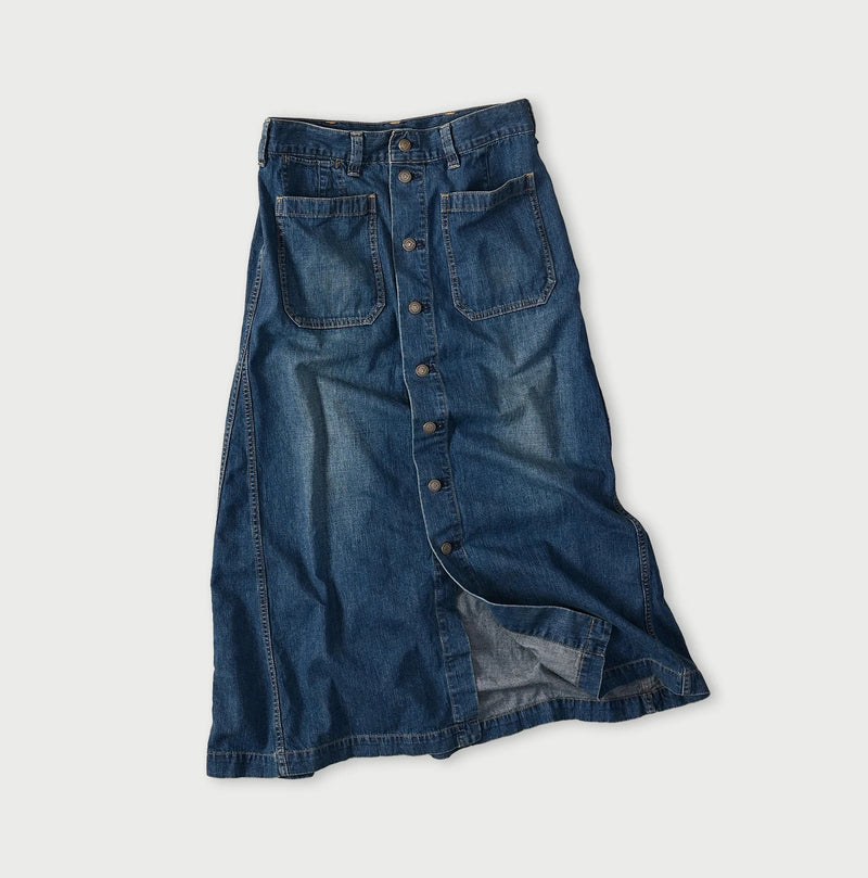 45R Mugihiko Denim Bell Skirt Zyu - Image 11