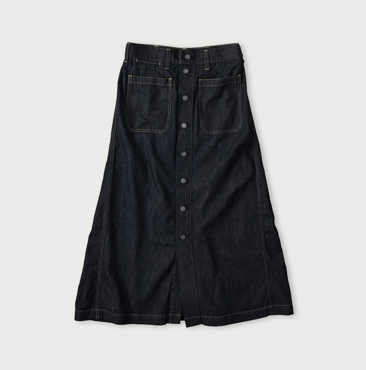 45R Mugihiko Denim Bell Skirt Nou