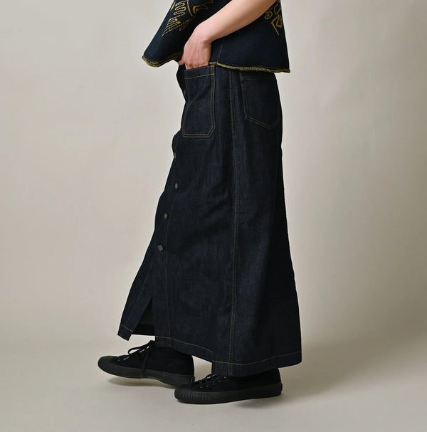45R Mugihiko Denim Bell Skirt Nou