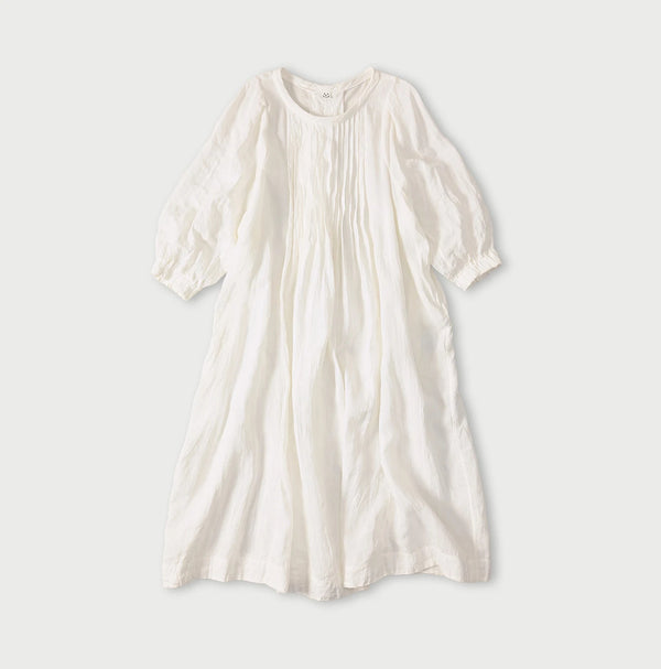 45R Linen Tuck Dress