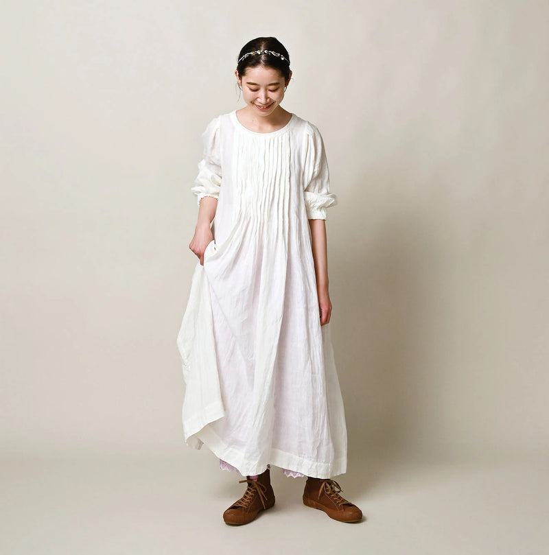 45R Linen Tuck Dress - Image 2
