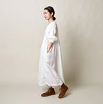 45R Linen Tuck Dress