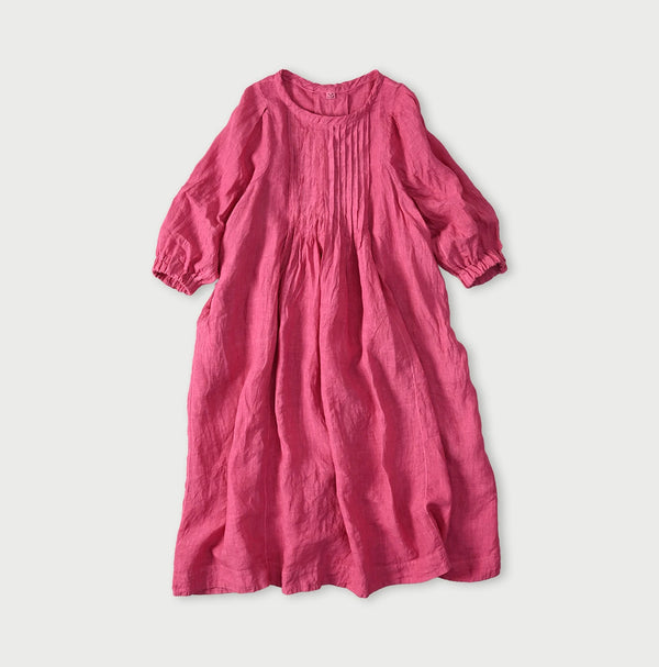 45R Linen Tuck Dress (Plant-Based Dye)