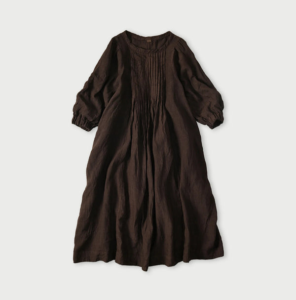 45R Linen Tuck Dress (Plant-Based Dye)
