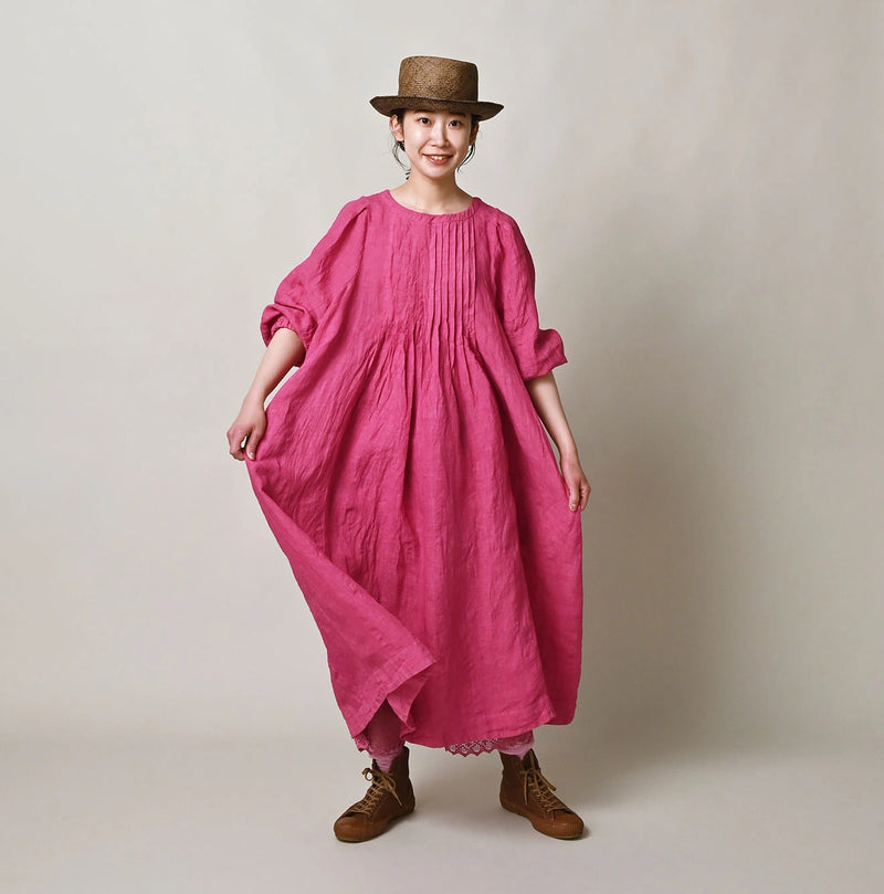 45R Linen Tuck Dress (Plant-Based Dye) - Image 4