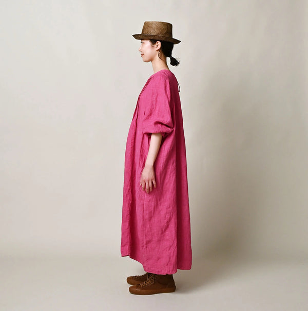 45R Linen Tuck Dress (Plant-Based Dye)