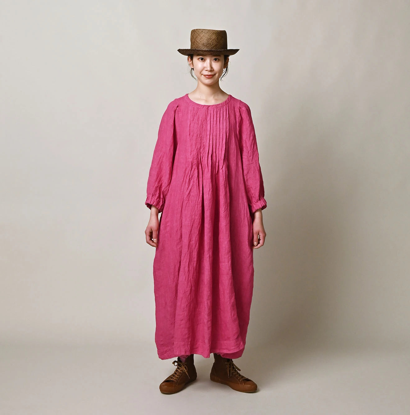 45R Linen Tuck Dress (Plant-Based Dye) - Image 8