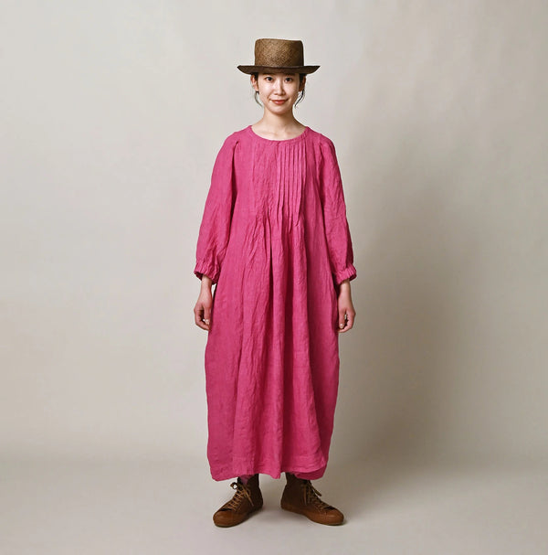 45R Linen Tuck Dress (Plant-Based Dye)