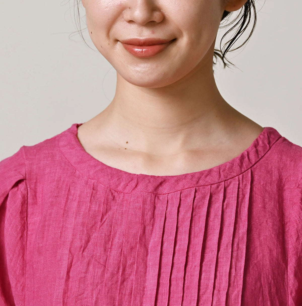 45R Linen Tuck Dress (Plant-Based Dye)