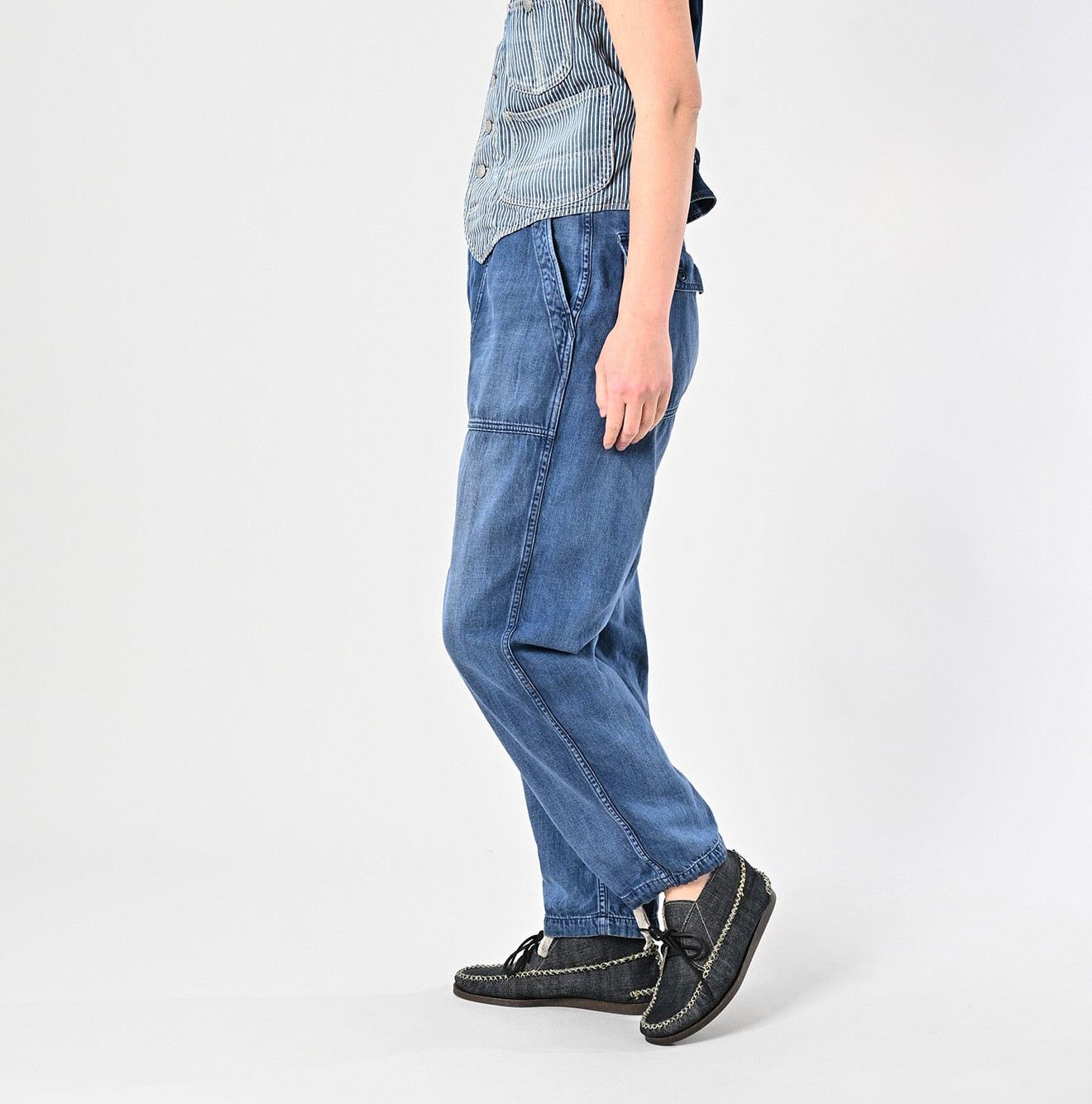 45R 45rpm モンプデニムの908 べイカーパンツ タン 32 青 ブルー Monpu Denim 908 Baker Pants Tan – 45R GLOBAL