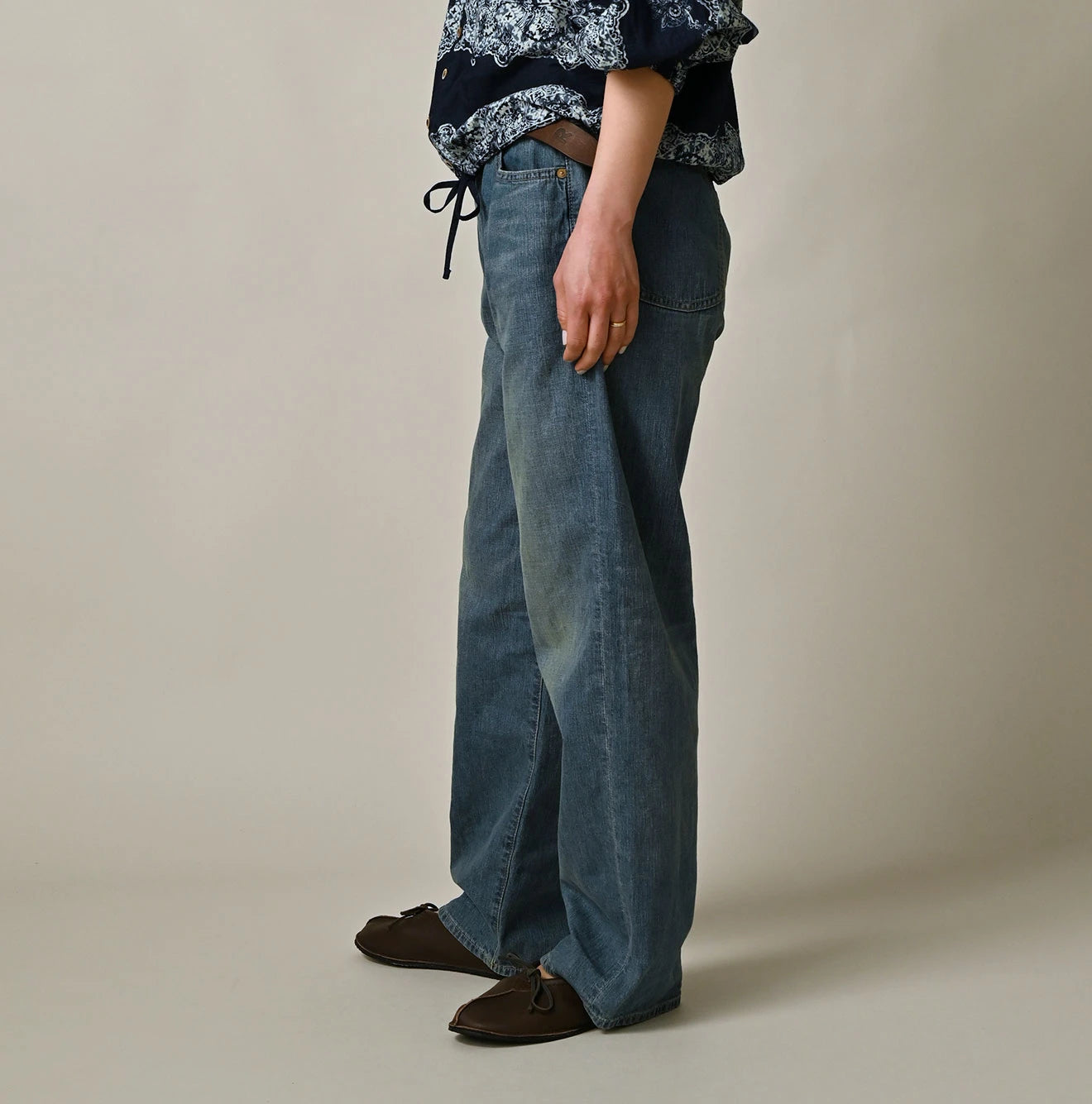 45R Mugihiko Denim Charlotte5 Tan - Image 5