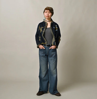 45R Mugihiko Denim Pippe Bachihime Tan