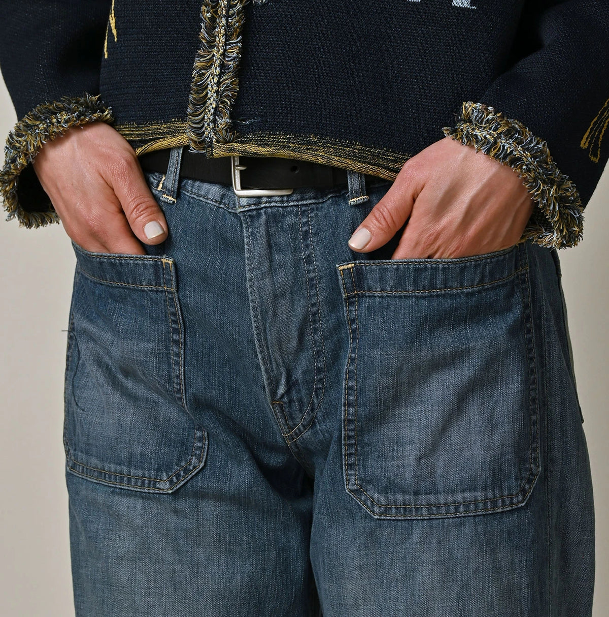 45R Mugihiko Denim Pippe Bachihime Tan