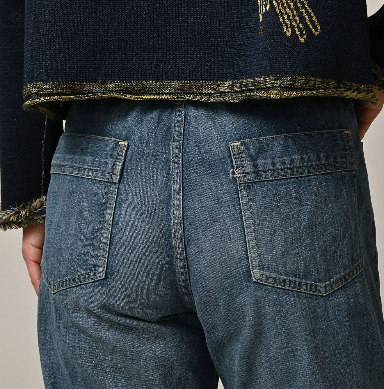 45R Mugihiko Denim Pippe Bachihime Tan - Image 10